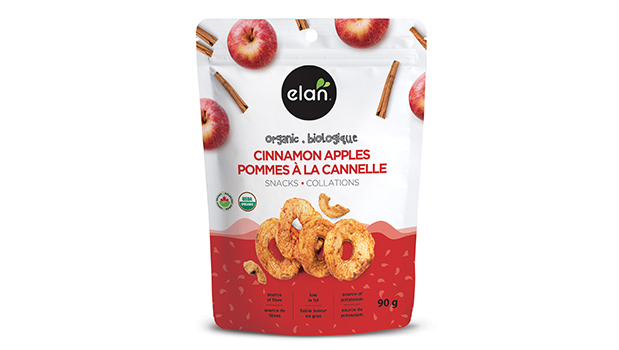 Pommes biologiques séchées,Sucre de noix de coco biologique, Poudre de cannelle biologique, Huile de coco biologique.