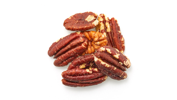 Pecans.
May contain: Peanuts, Other tree nuts, Soy
This product may contain small shell pieces