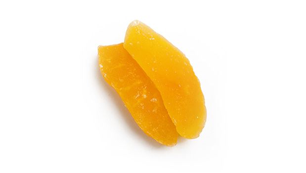 Cantaloupe, cane sugar, citric acid, calcium chloride, artificial cantaloupe flavour, sulphur dioxide or sodium metabisulphite (sulphites, Preservative agent)