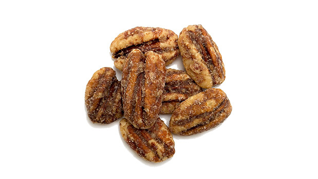 Dry roasted pecans, Golden yellow sugar, Brown rice syrup, Butter flavor (propylene glycol, natural flavor), Vanilla flavor (propylene glycol, natural flavor), Salt
This product may occasionally contain shell pieces.
May contain: Peanuts, Other tree nuts