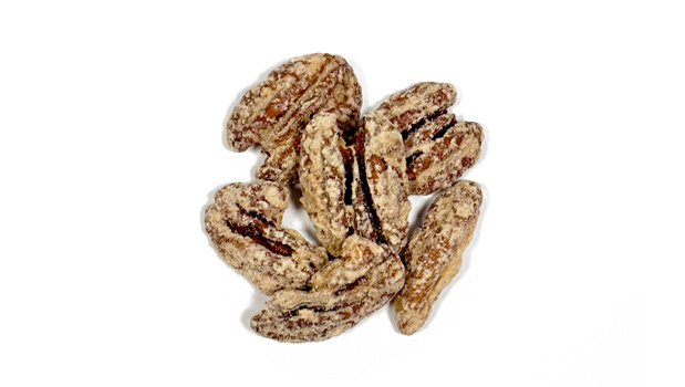 Pecans, Organic cane sugar, Maple syrup, Maple flavour (propylene glycol, natural flavor), Cinnamon powder, Sea salt. 

May contain: Peanuts, Other tree nuts

This product may occasionally contain small shell pieces.