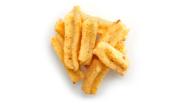 Wheat starch(wheat), Sunflower oil, Soybean solids (soy), Sugar, Sour cream & chives flavour [onion powder, whey powder (milk), salt, sugar, dextrose, lactic acid, calcium lactate, citric acid, sodium citrate, yeast extracts, natural flavours, parsley flakes, cheese powder (milk), vegetable oil, maize maltodextrin, silicon dioxide, sodium thiosulphate), Onion and garlic powder, Salt, Barley malt extract, Soy sauce powder (soy, wheat), Chive flakes.
