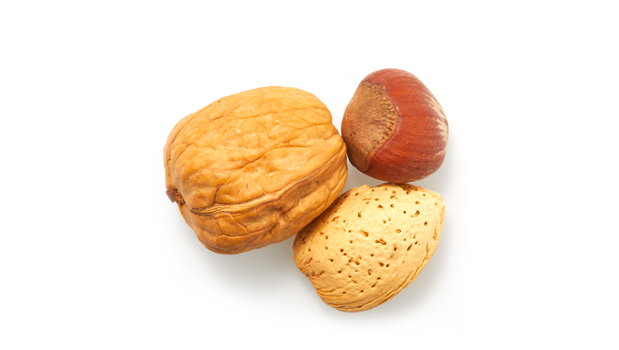 Noix de grenoble, avelines, amandes.