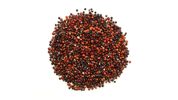Organic red and black quinoa.
