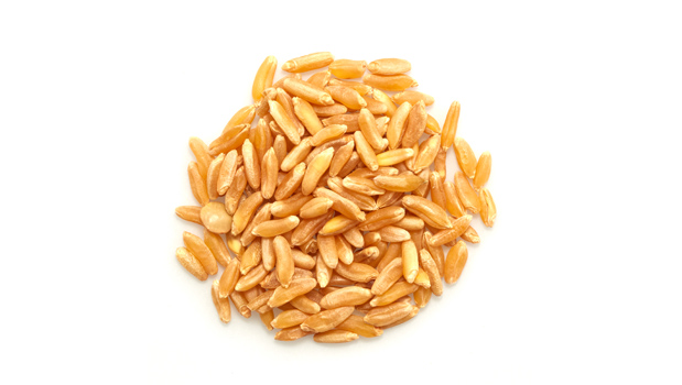 Organic kamut grains.

It is a raw agriculture product. Although it has been mechanically cleaned before packaging, some foreign material may be present. Sort & wash before using.