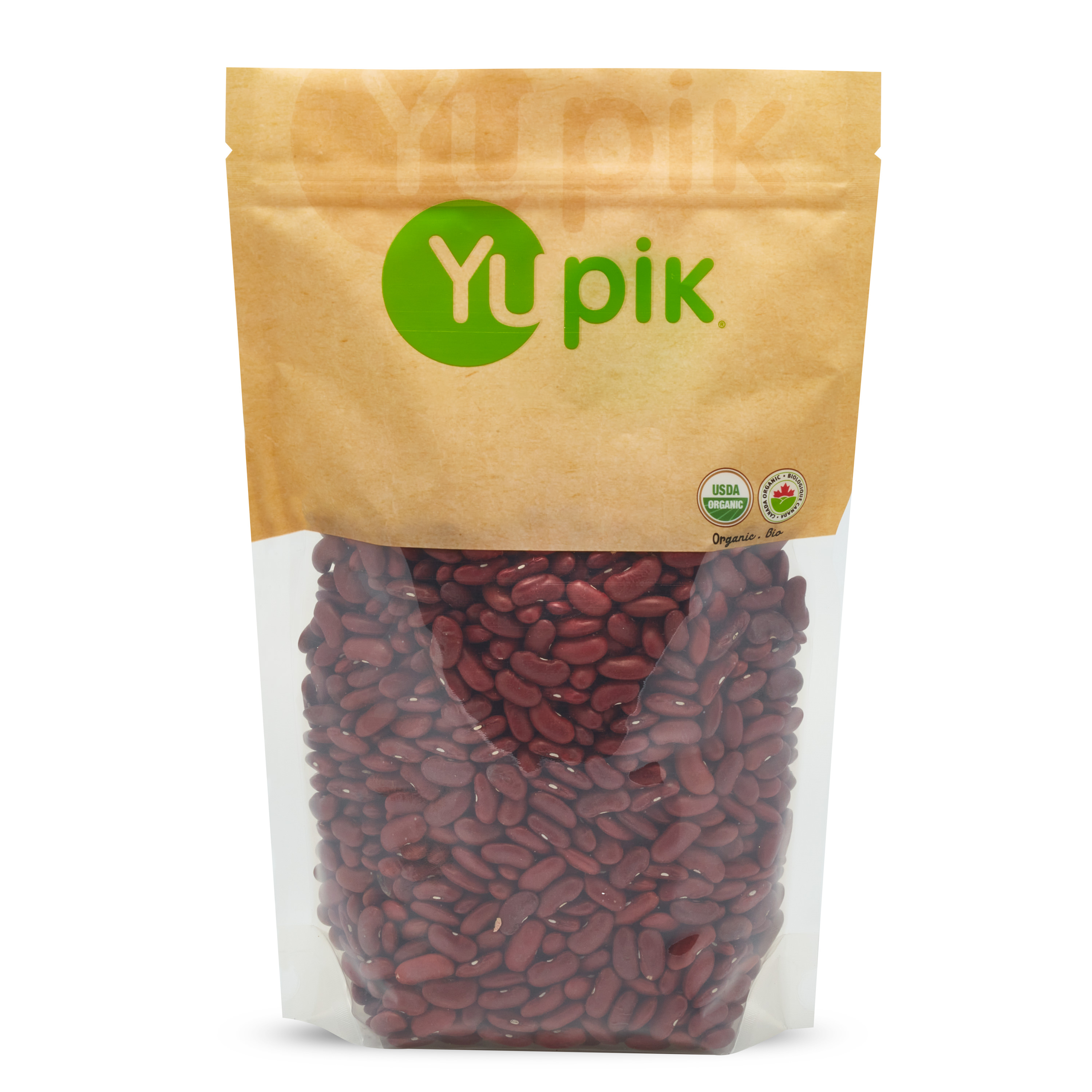 Organic red kidney beans.

It is a raw agriculture product. Although it has been mechanically cleaned before packaging, some foreign material may be present. Sort and wash before using.