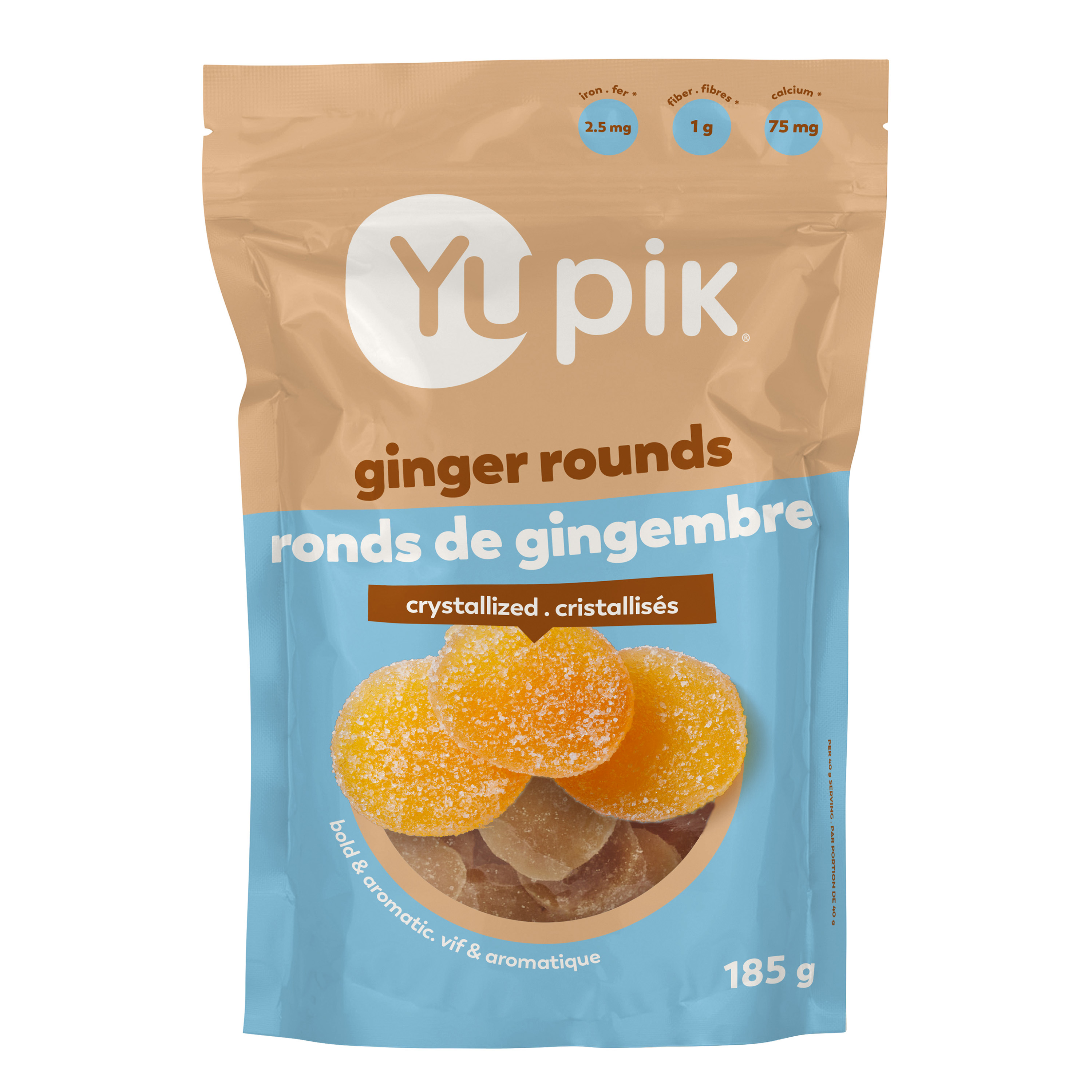 Gingembre, Sucre de canne non raffiné.