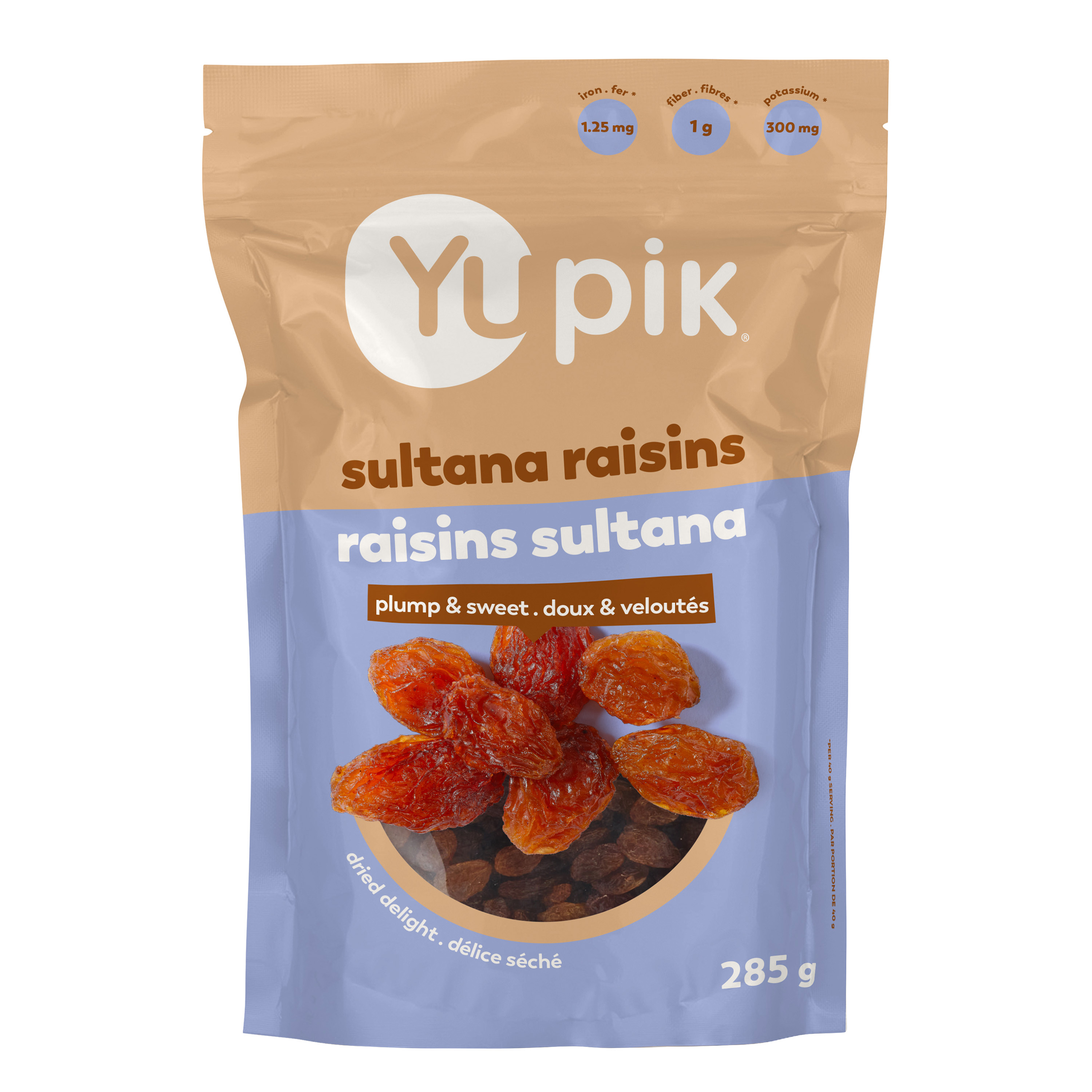 Raisins sultanas, Huile végétale (Canola ou tournesol).